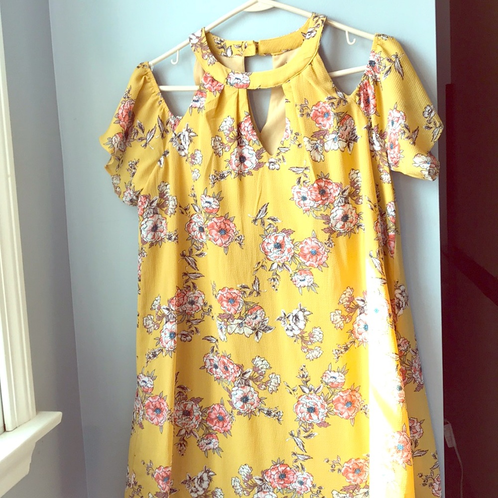 Floral Open Shoulder Dress